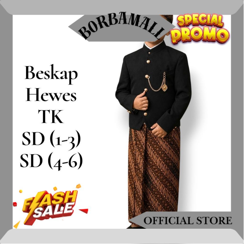 Setelan Beskap Anak Hewes Basofi TK SD SMP GS