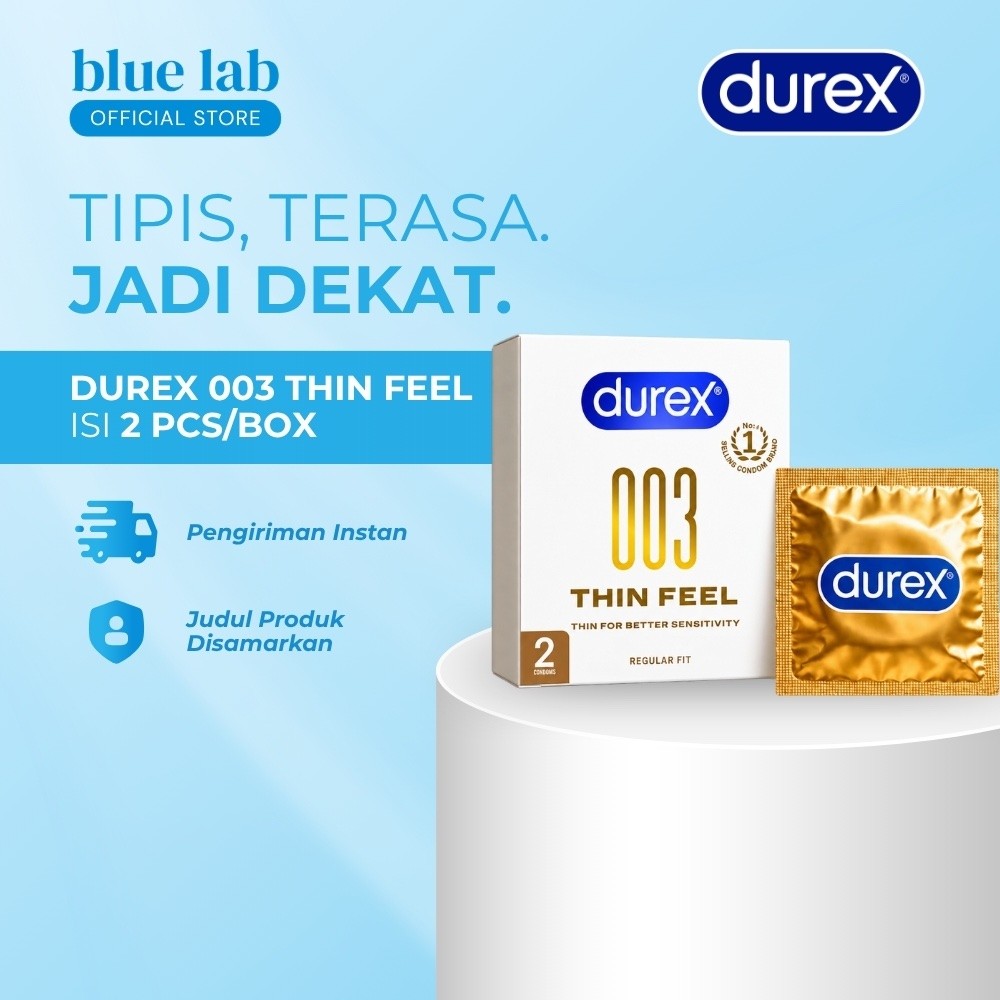 Kondom Durex 003 Thin Feel 1 Box isi 2 Pcs Kondom Tipis Untuk Sensasi Lebih Natural