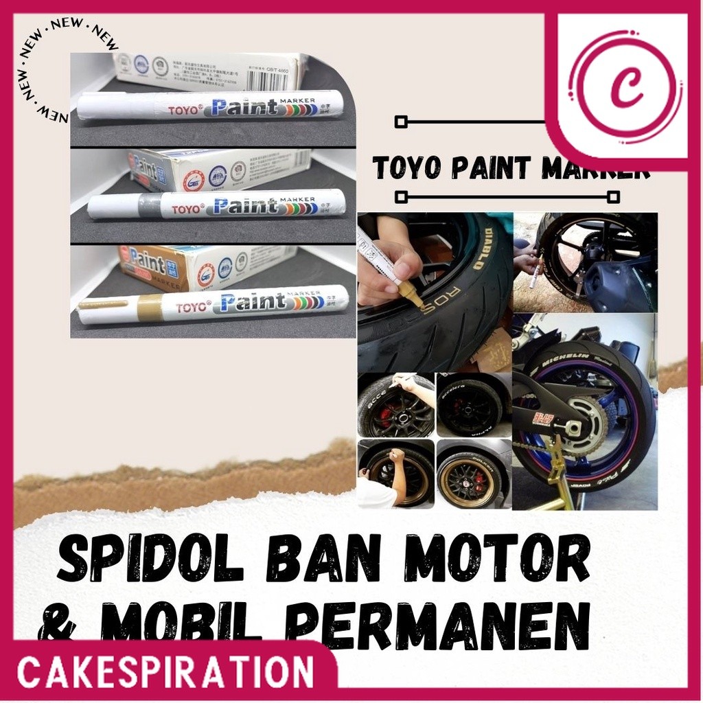 

SALE SPIDOL BAN MOTOR DAN MOBIL | TOYO PAINT PERMANEN | SPIDOL TOYO PAINT MARKER PERMANEN