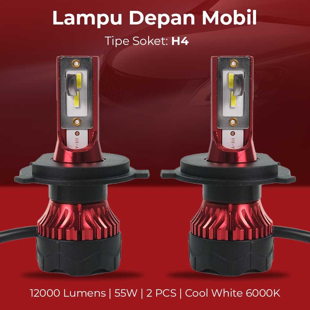 A.H - GT Lampu Depan Mobil LED Car Headlight ZES 12000 Lumens 55W H4 2 PCS - K5
