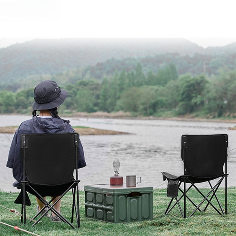 Kursi Lipat Portable Outdoor Sandaran - Kursi Camping Lipat Kuat & Tebal Beban 150kg

