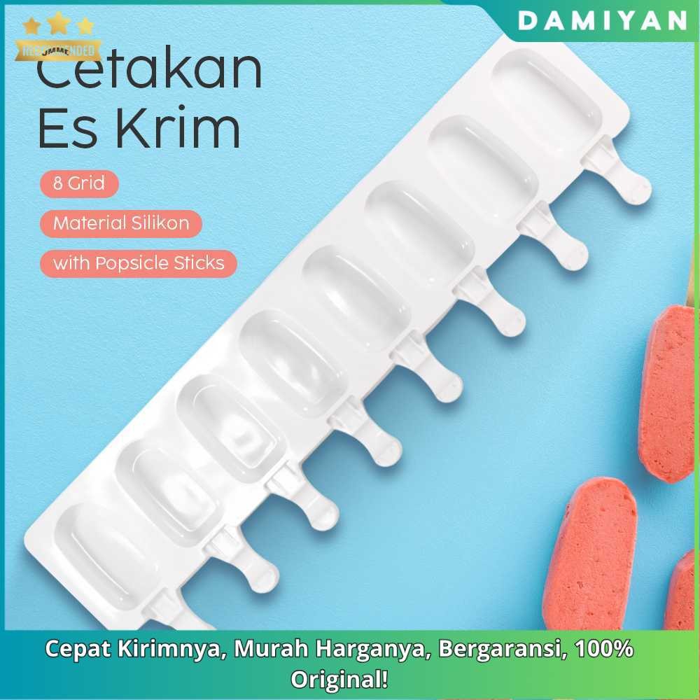 [DMY] Cetakan Es Krim 8 Grid - Popsicle Mold dengan Stik Kayu - Alat Pembuat Es Cream Homemade