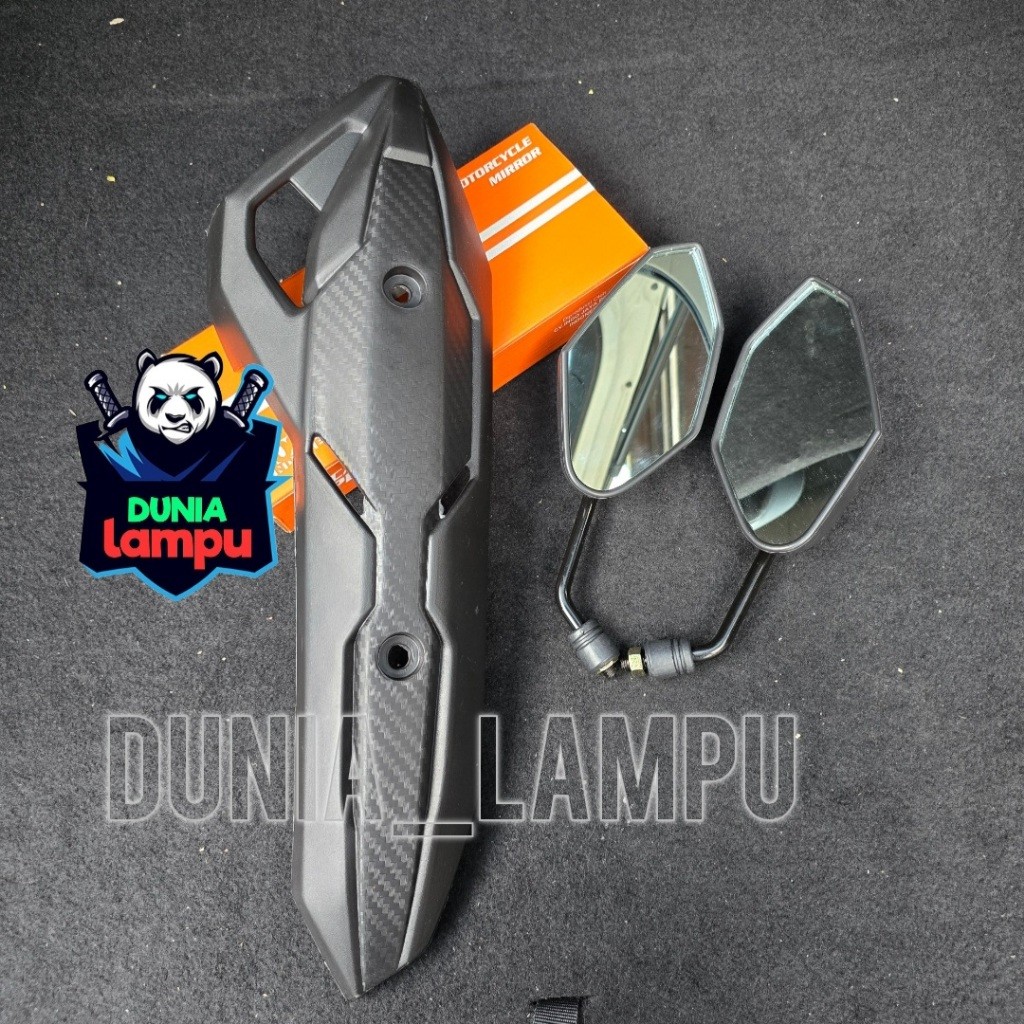 TAMENG KNALPOT HONDA VARIO 125 150 160 ABS CBS PCX CBU COVER TUTUP KNALPOR KARBON HITAM VARIO PLUS 1