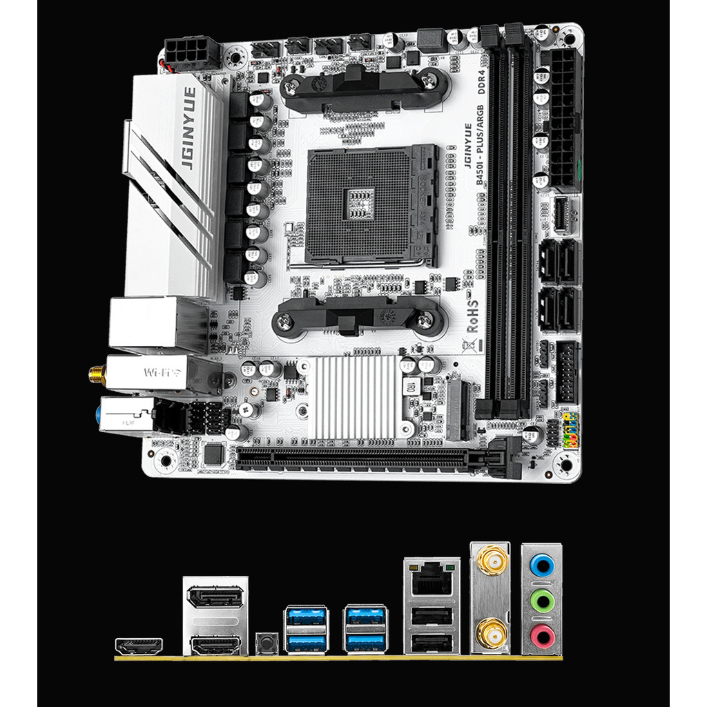 JGINYUE ITX AMD AM4 B450 ARGB Computer Motherboard supports DDR4 desktop RAM AM4 CPU slot NVME M.2 U