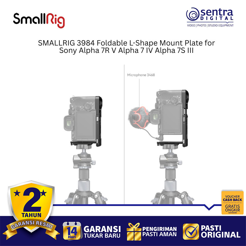 SMALLRIG 3984 Dudukan L Fleksibel untuk Kamera Sony Alpha – Desain Lipat Praktis (X01)