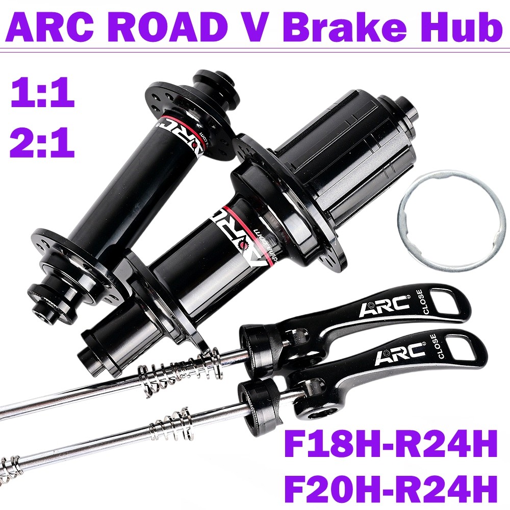 ARC Road Bike Hubs 24H Bicycle Hub V Brake 4 Pawls 48 Clicks Front 100 Rear 130MM Bearing Hub 20 24 