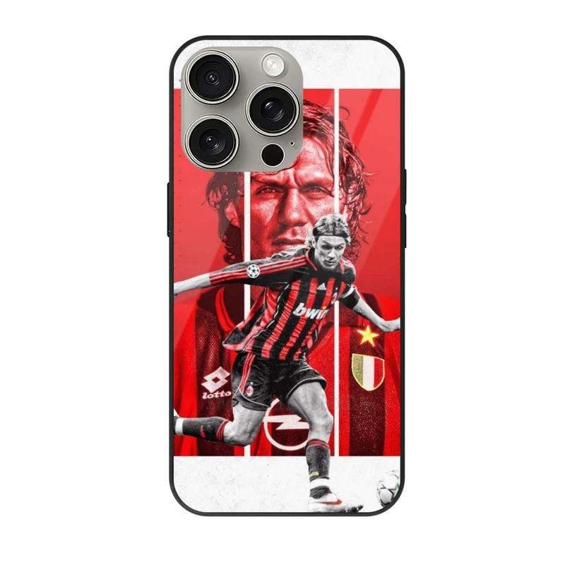 Wallpaper Maldini Art Casing Kaca Tempered Untuk Iphone 16 13 14 15 Pro Max 11 12 7 8 Plus Cover Pao