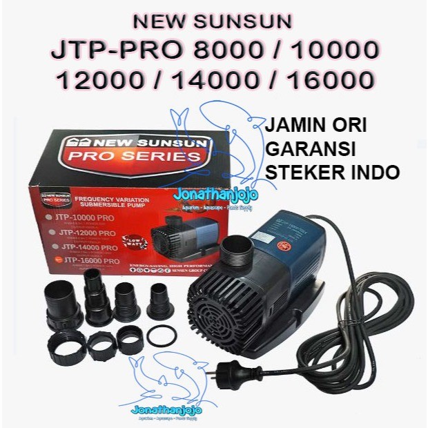 NEW Sunsun JTP PRO 8000 10000 12000 14000 16000 SNI Liter/Jam Original Pompa Low watt aquarium kolam