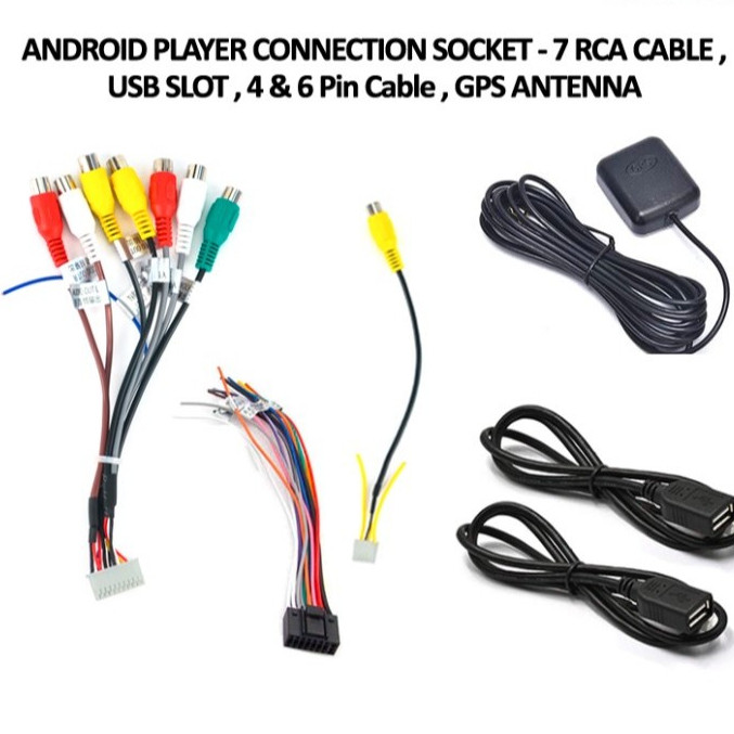 Gaga Autogear Android Player Connrction Socket 7rca cable (Not For Sales)