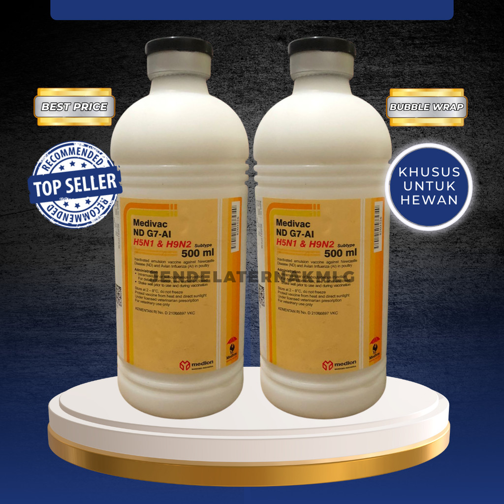 VAKSIN MEDIVAC ND G7 AI H5H9 500 ML 1000 EKOR - Vaksin Mencegah ND dan AI pada unggas