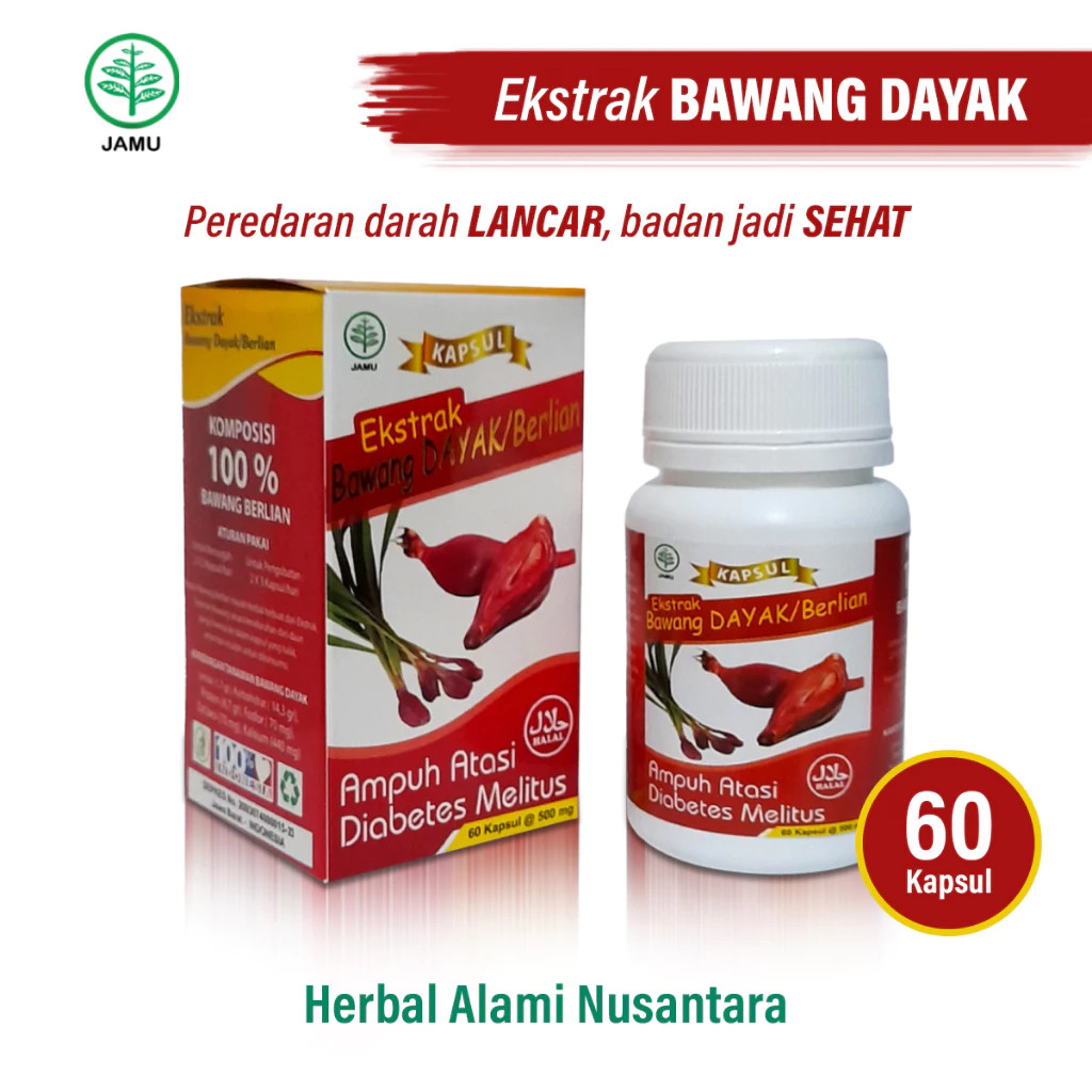 Kapsul Ekstrak Bawang Dayak / Berlian Asli Kalimantan 60 Kapsul ori