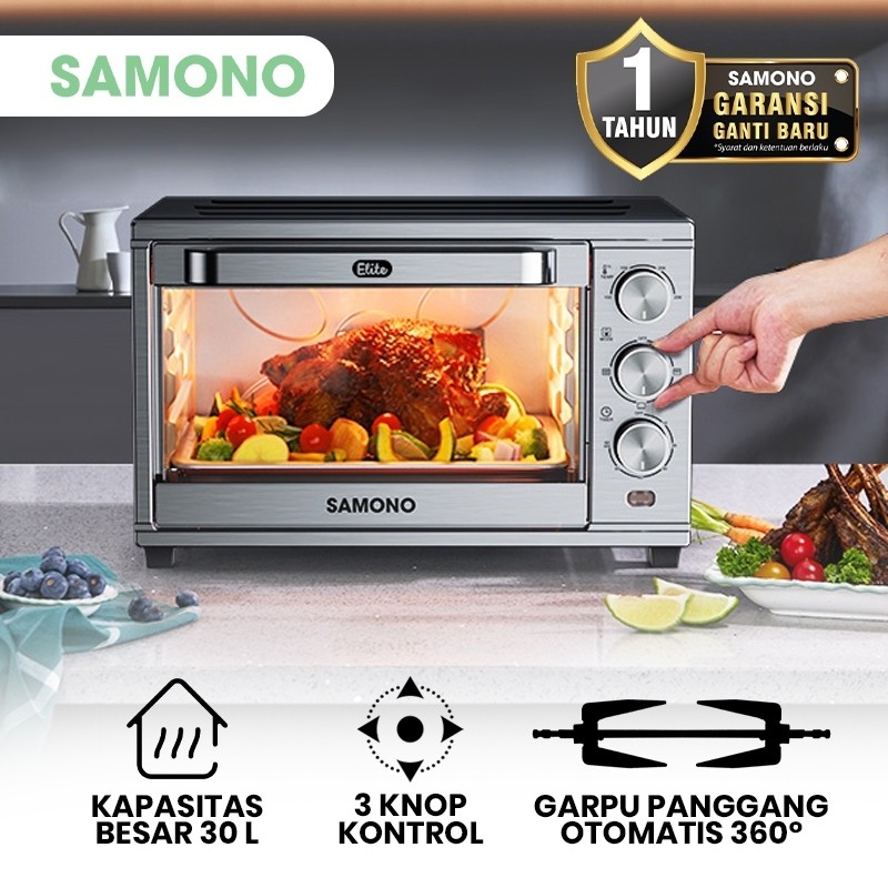 SAMONO Oven Listrik Low Watt 30 Liter Stainless SW EOS30