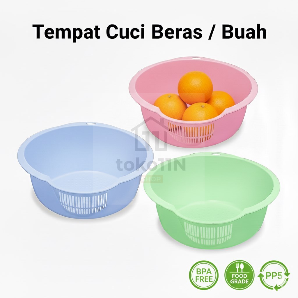 Tempat Cuci Beras Plastik Edelweiss Baskom Cuci Sayur Buah Beras Tempat Beras