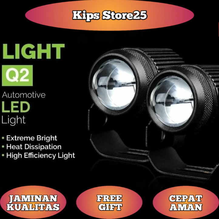 LAMPU LED TEMBAK SOROT LASER 2 WARNA ORIGINAL LUXIMOS LED Q2 GARANSI 1 TAHUN