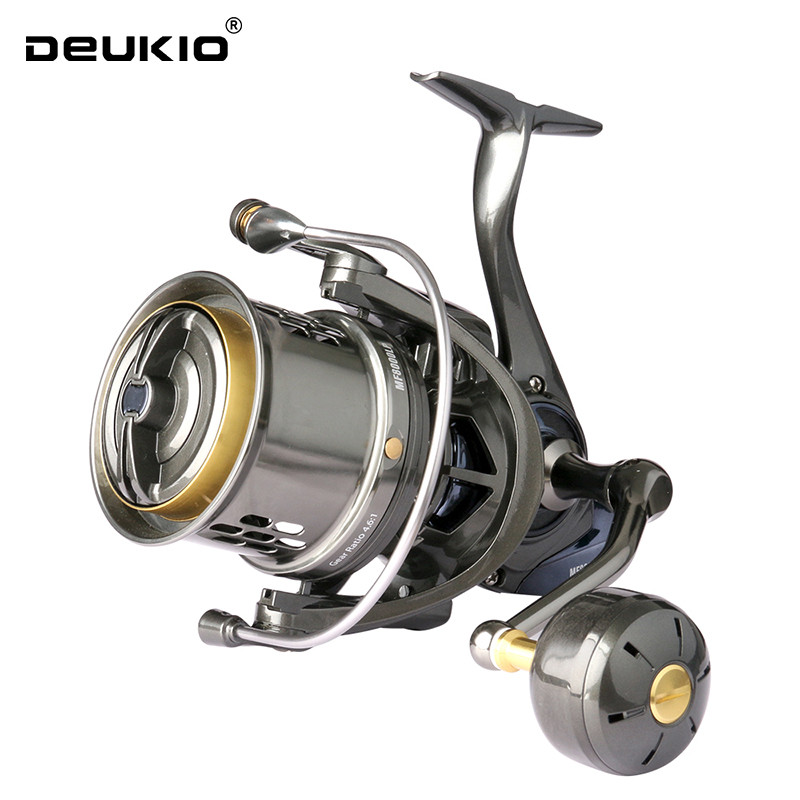 DEUKIO Long Shot Jigging Spinning Reel 8000 10000 12000 Series 8+1BB Surf Fishing Reels 44LB Max Dra
