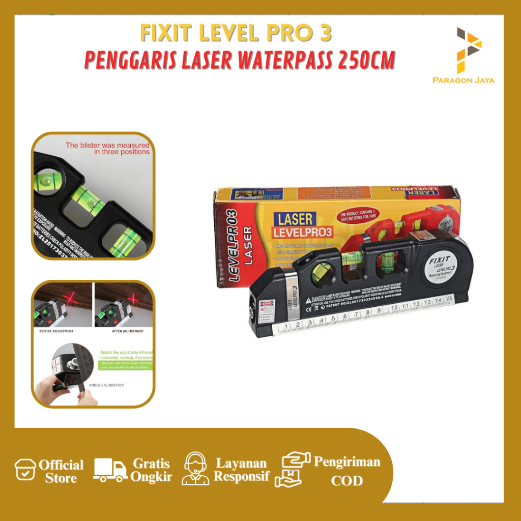 BAR Store - Penggaris Laser Waterpass Meteran Laser 250 Cm Magnet