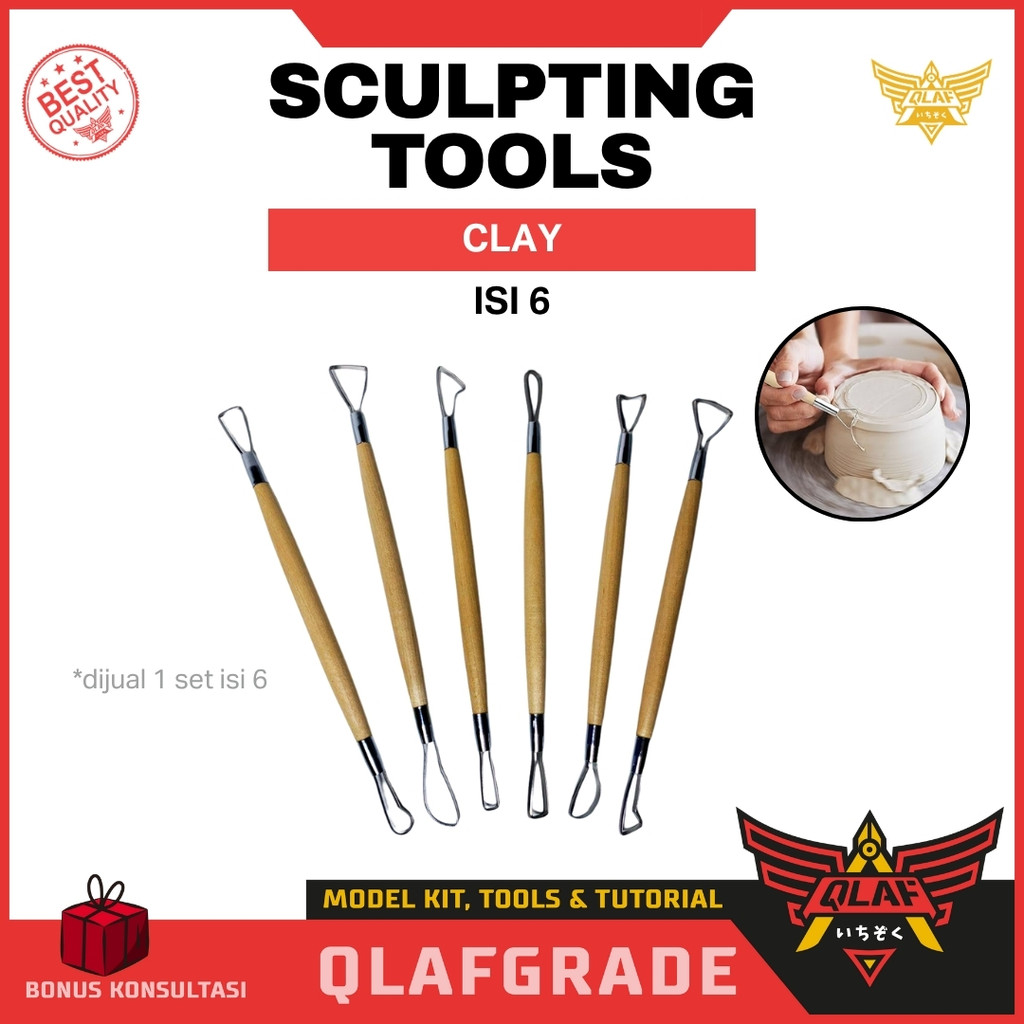 Clay Sculpting Tools isi 6pcs  - Alat Ukir Tanah Liat Alat Ukir Clay
