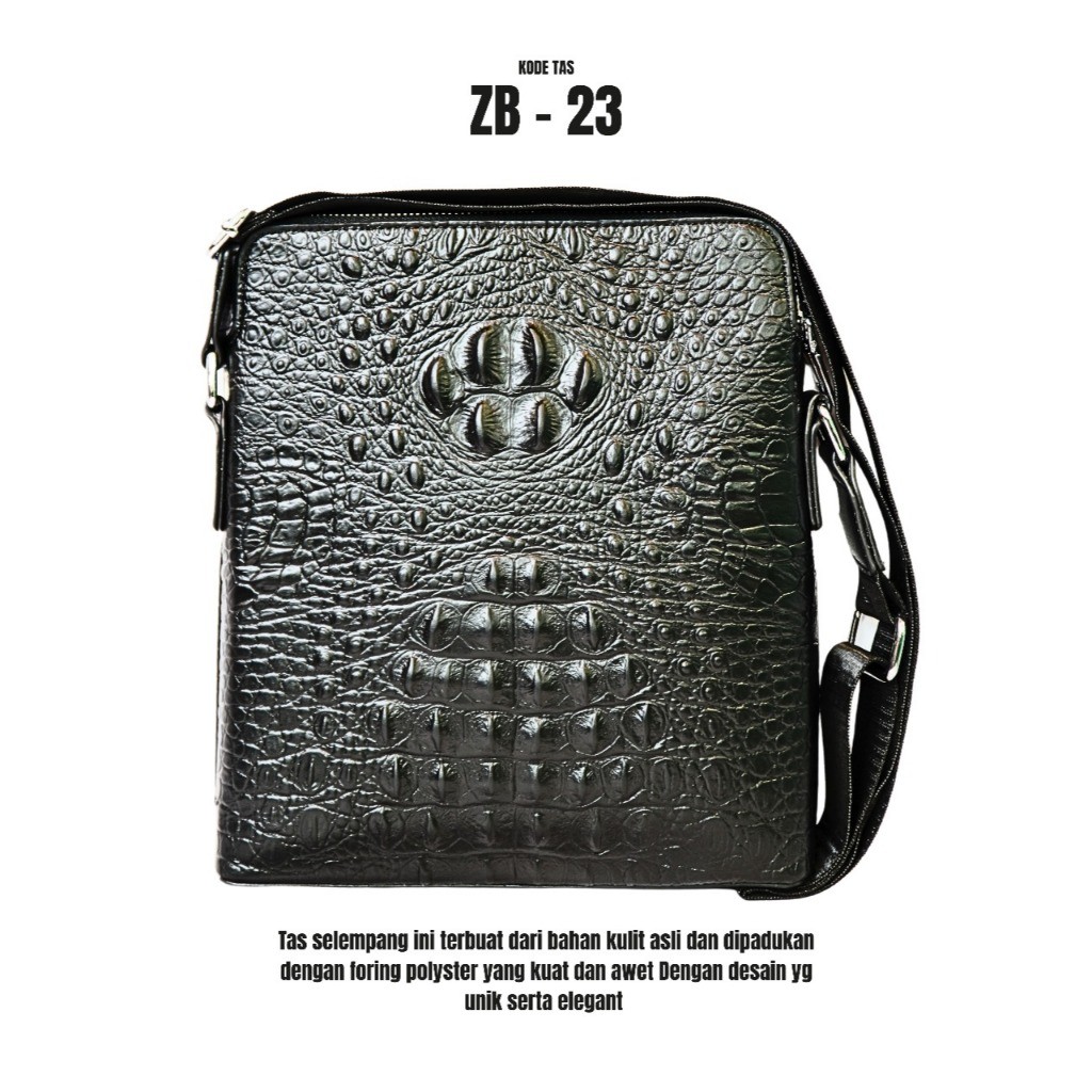 Tas selempang pria ZB-023 motif kulit buaya