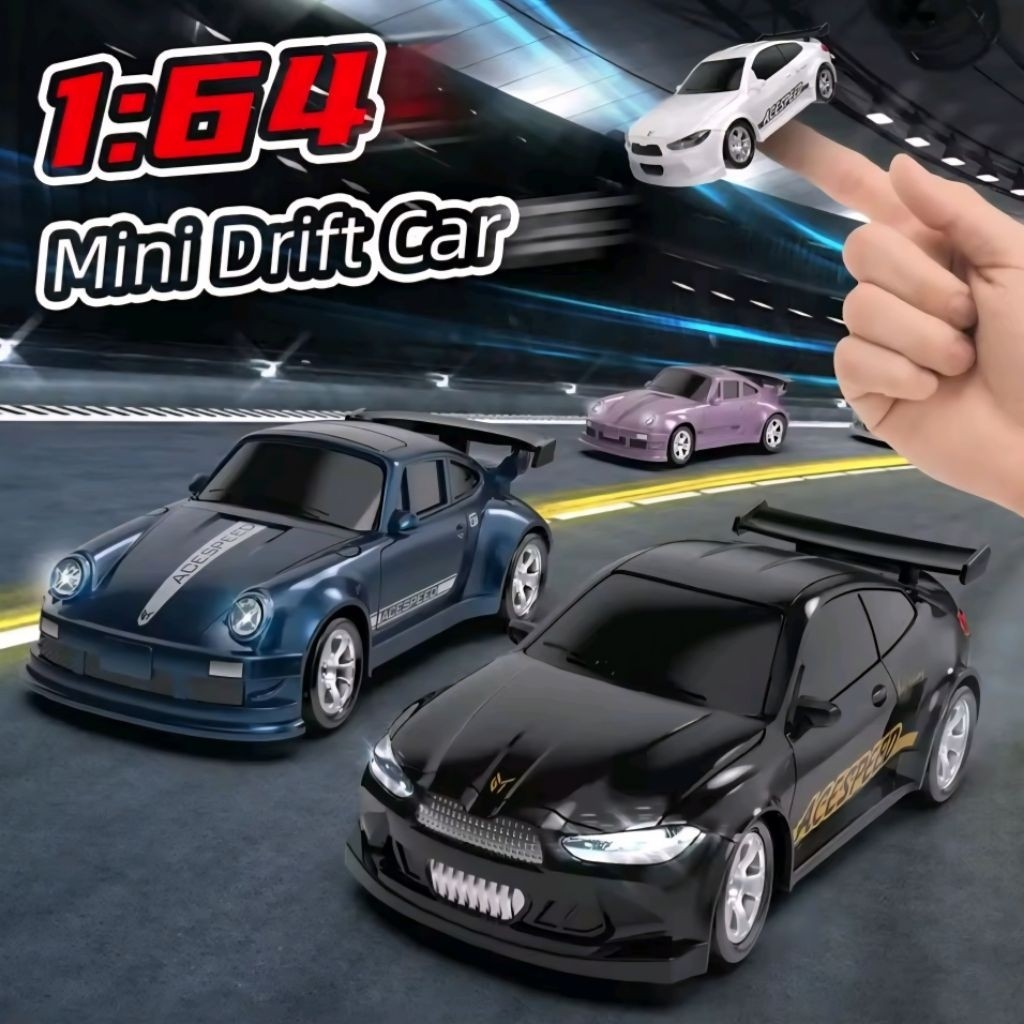 Mainan Mobil Remote Control Desktop Drift Car 1:64 Mobil RC Mini bisa Drift 4WD Full Propo