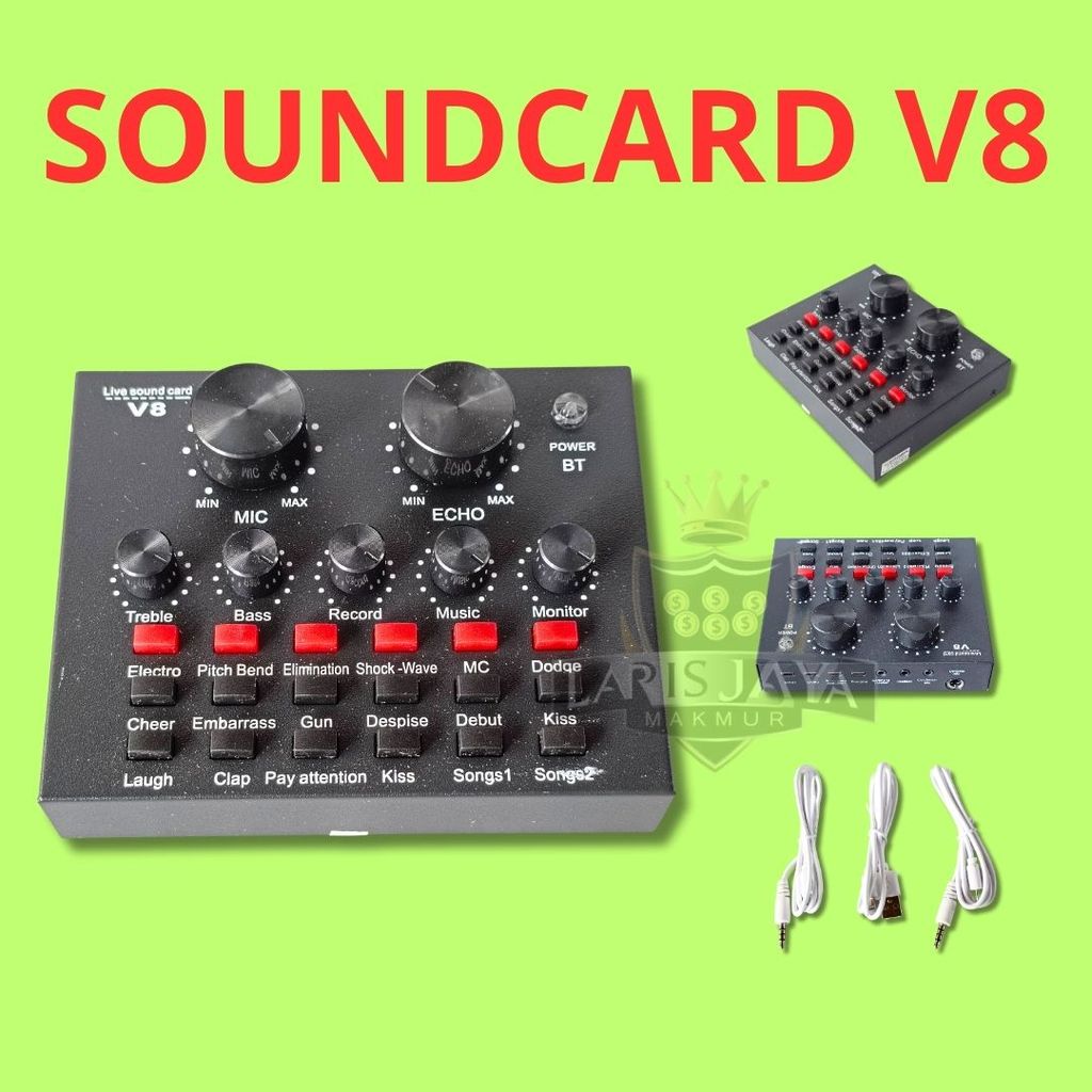 Soundcard V8 – Bluetooth Mixer Mini Audio Recording & Karaoke