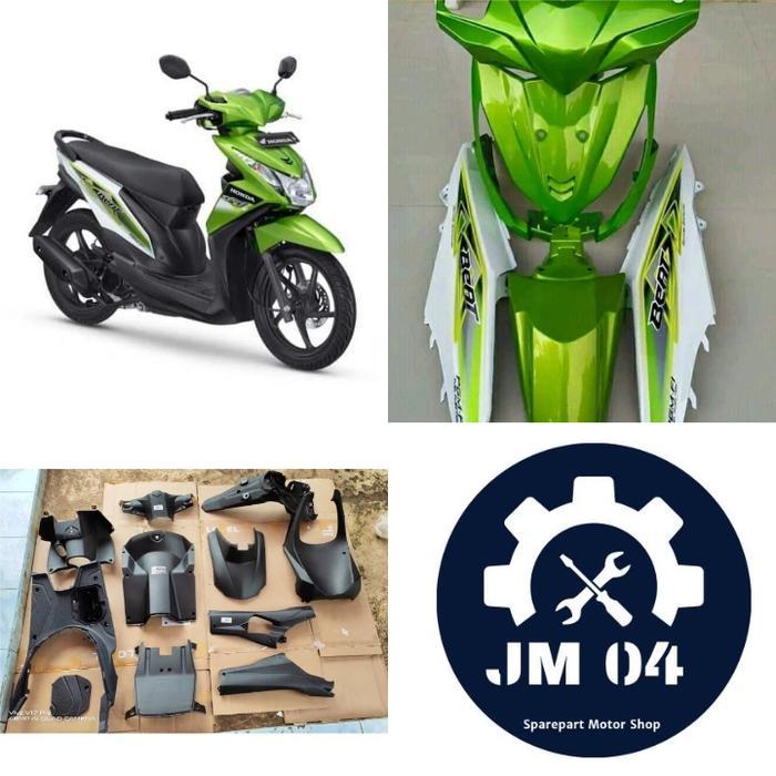 Cover body full halus kasar motor honda beat fi 2013-2014+striping warna hijau Motorcycle