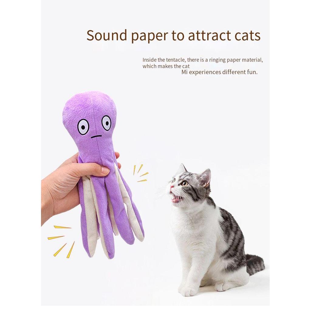 Pet toy octopus funny cat ring paper octopus plush simulation octopus doll funny cat toy cat toy spe
