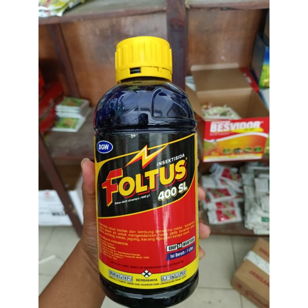 Foltus 400 SL Insektisida Pembasmi Sundep Beluk Padi & Ulat Penggerek Daun (Bahan Aktif Dimehipo) 1 