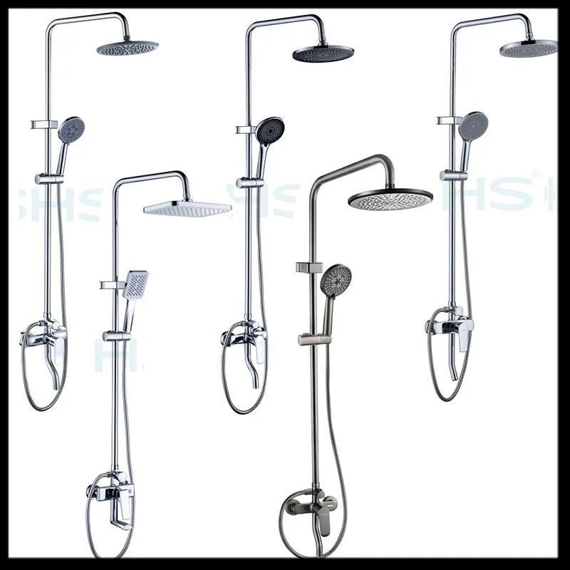 BADABEST Chrome/Grey Brass Shower System Wall Mounted Bathroom Shower Faucet Set Rainlfall Bathroom 