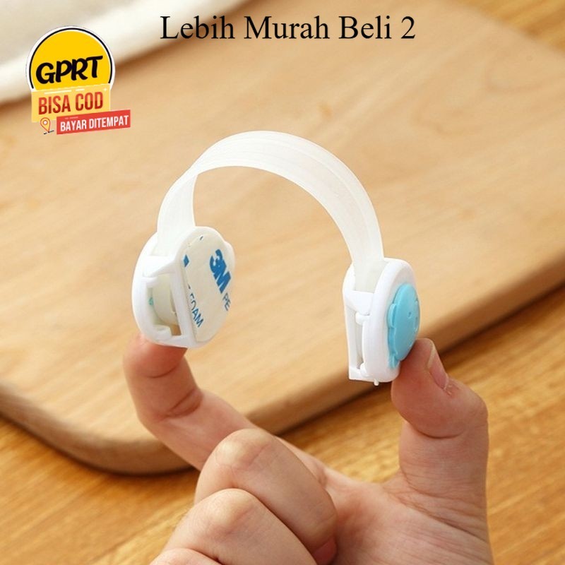 GPRT Pengaman Pelindung Pintu Lemari Laci Kulkas Bayi Pengait Kulkas Penahan Pintu Kunci Laci