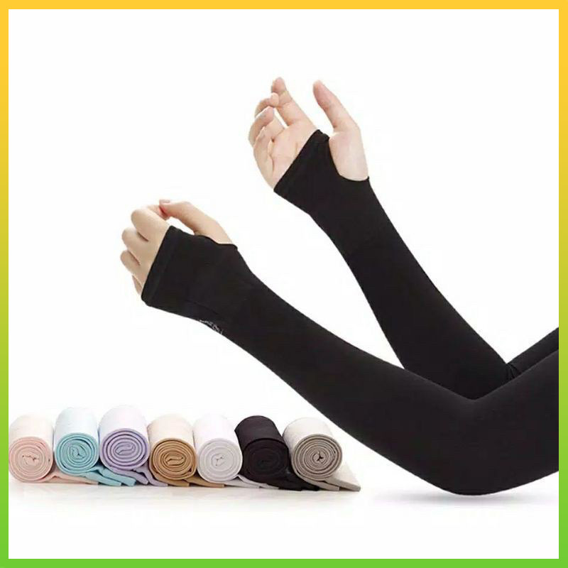 MANSET TANGAN ANTI UV / MANSET HITAM LENGAN PANJANG PRIA WANITA / SARUNG LENGAN WARNA HITAM