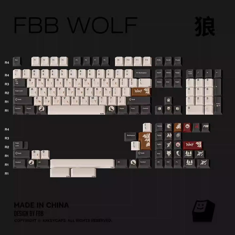 FBB Wolf Keycaps Cherry Profile PBT Dye Subbed