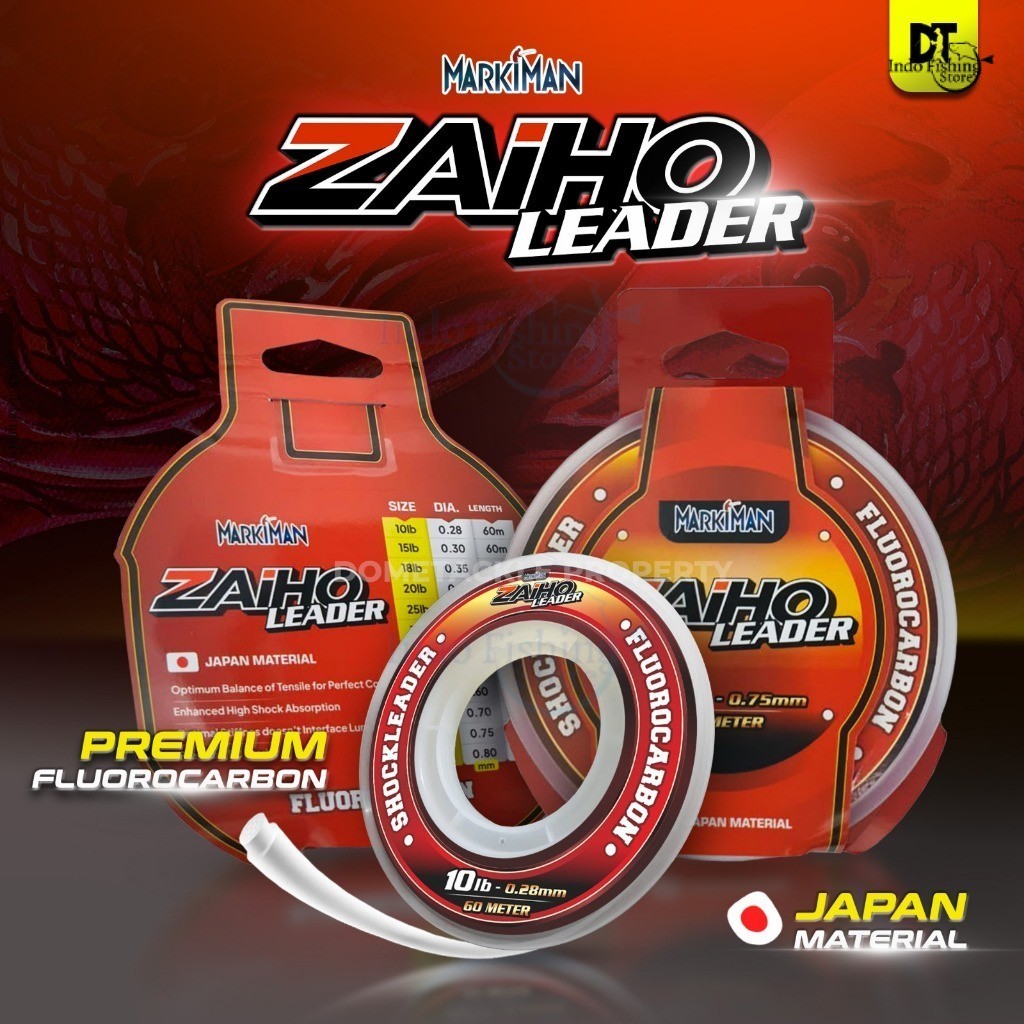 Senar Pancing Leader MARKIMAN Zaiho Shockleader Fluorocarbon Premium FC Mancing Casting Laut  Freshw