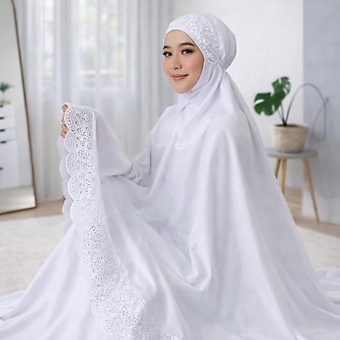Mukena Khadijah Mukenah Khadijah Jumbo - Khadijah Putih