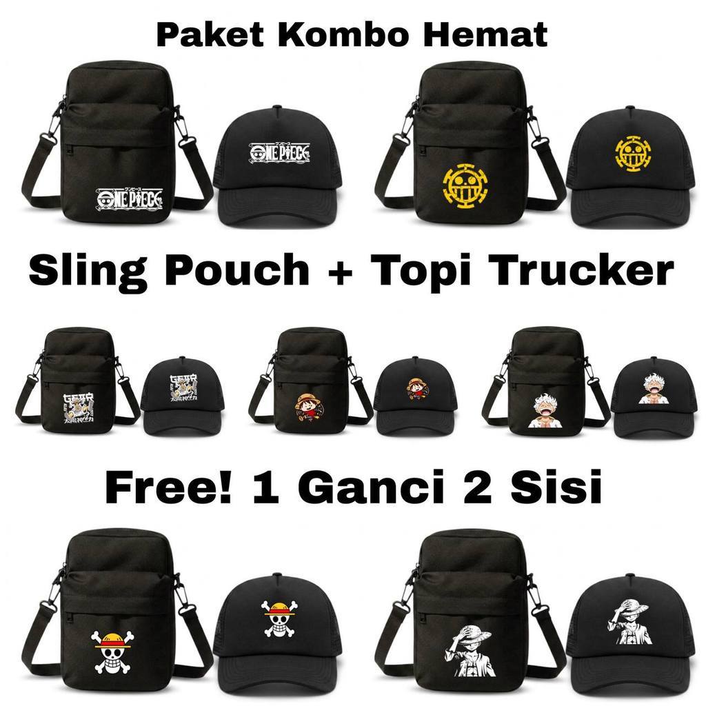 Shirazh - Tas Sling bag Mini Anak Karakter Anime One Piece Sling Pouch