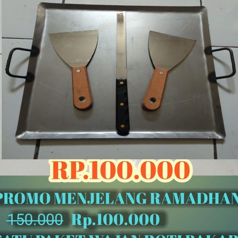 Wajan Set Roti Bakar Plus Pisau Roti Dan Kape Putih 35Cm X 35Cm