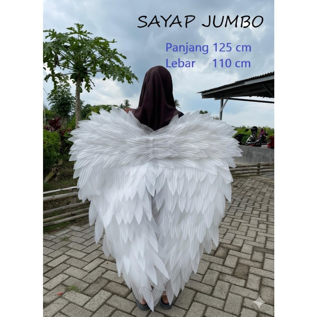 SIAP KIRIM Sayap Peri  buat Karnaval putih dan hitam Bahan Pe foam