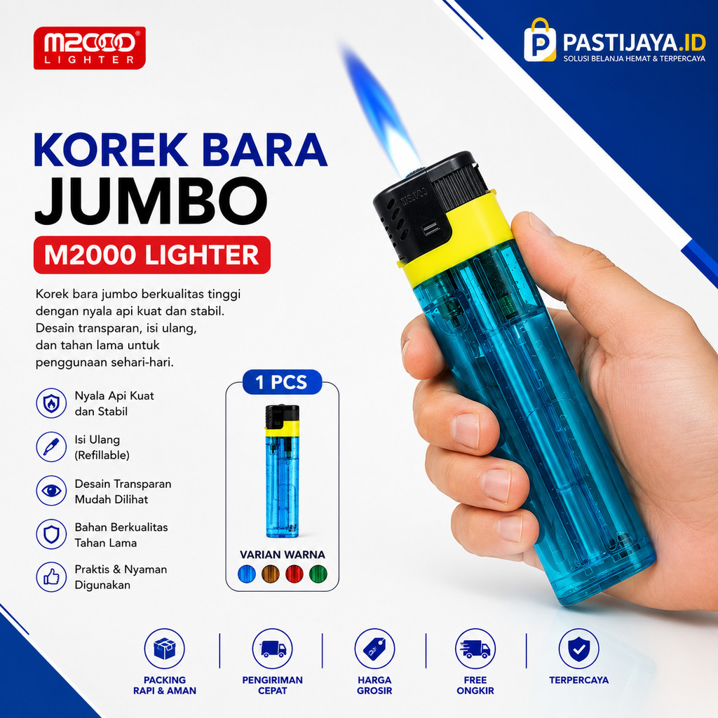 Korek Api Gas M2000 Jumbo Original Refillable Lighter Api Besar Premium | PASTIJAYA.ID