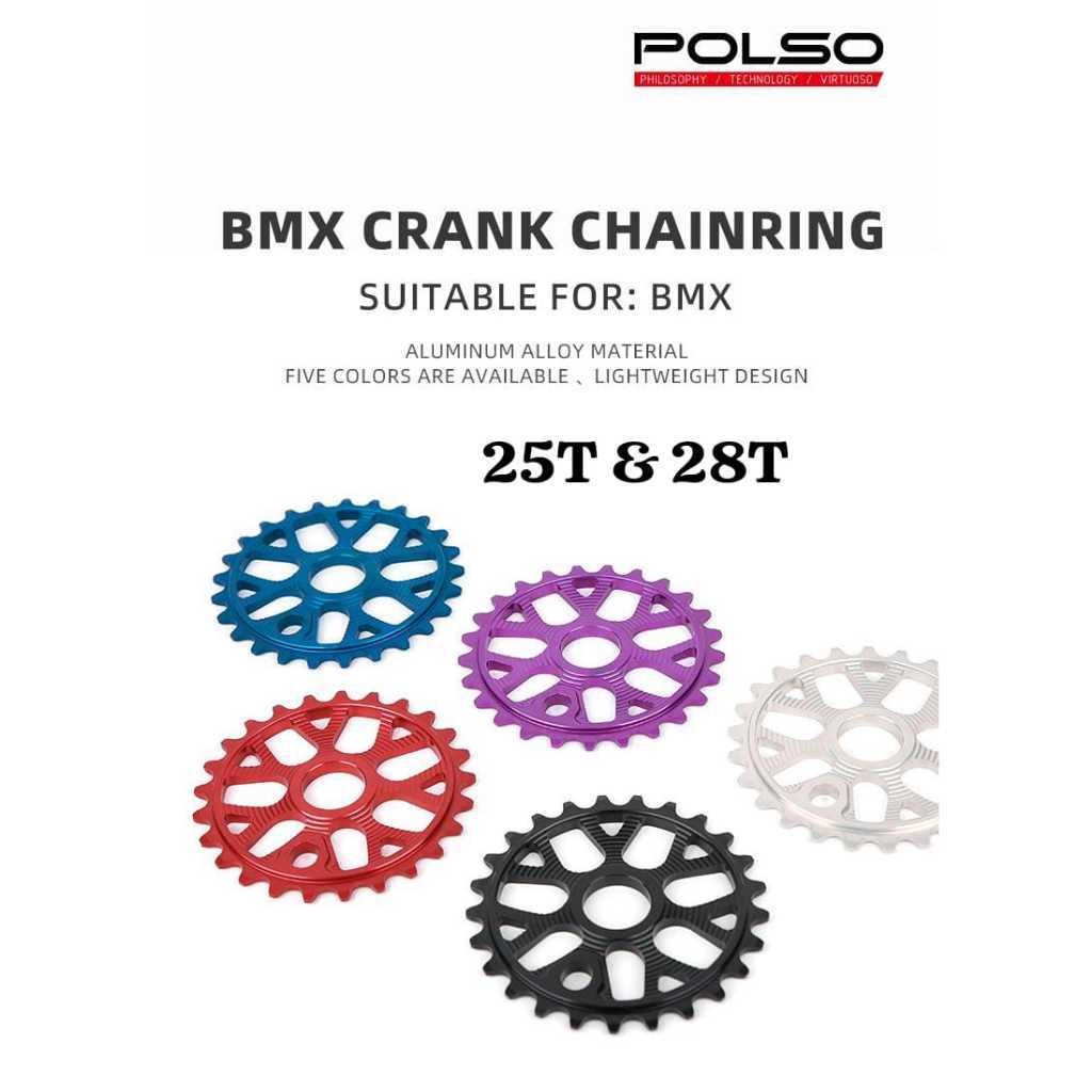 Foto POLSO Chainring 25T 28T BMX Sprocket 1/2" * 1/8" Bicycle Chainwheel 7075 Alloy Bike Crank BMX Sepeda