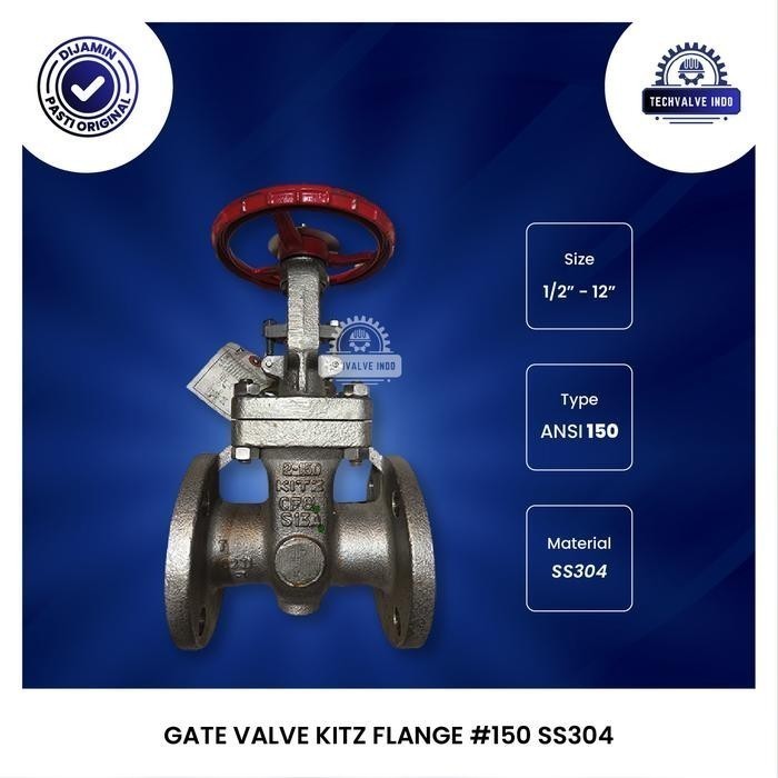 GATE VALVE KITZ SS304 1 1/2" INCH FLANGE ANSI 150 ORIGINAL T1882