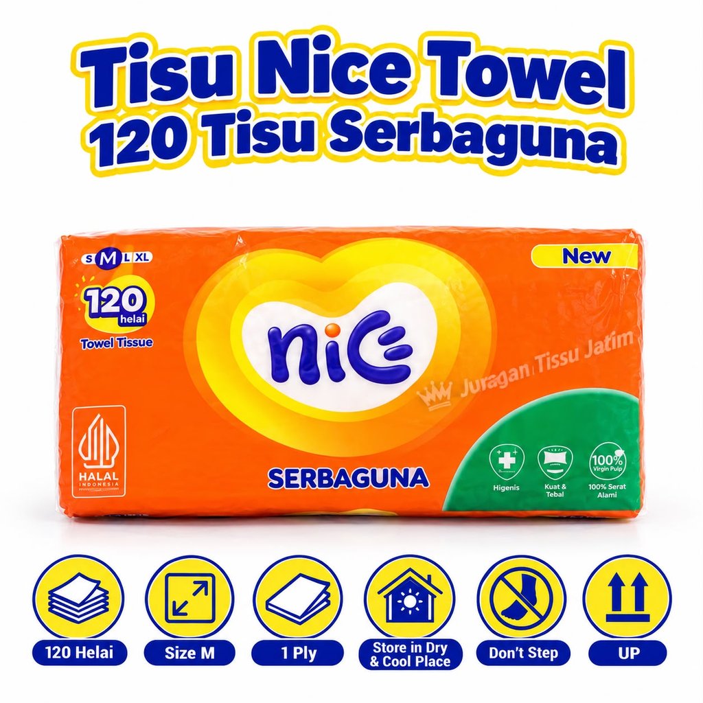 Tisu Tissue Nice Towel 120helai 1ply - Tisu serbaguna