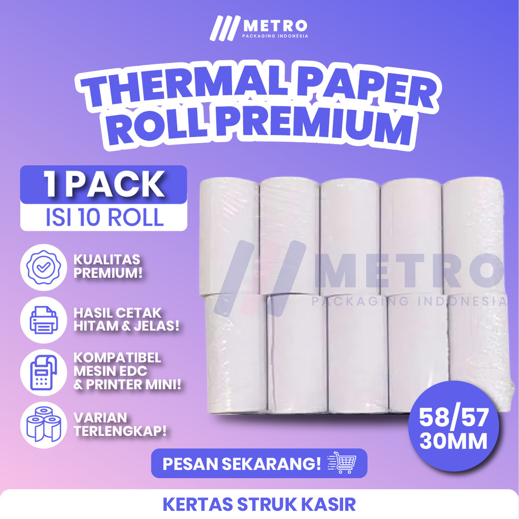 Thermal Paper 58x30mm Bulk Kertas Struk 58x30 10roll SUPPROT POS-58b/POS58A/MP-58A1/MP-58N/MP-58M/MP