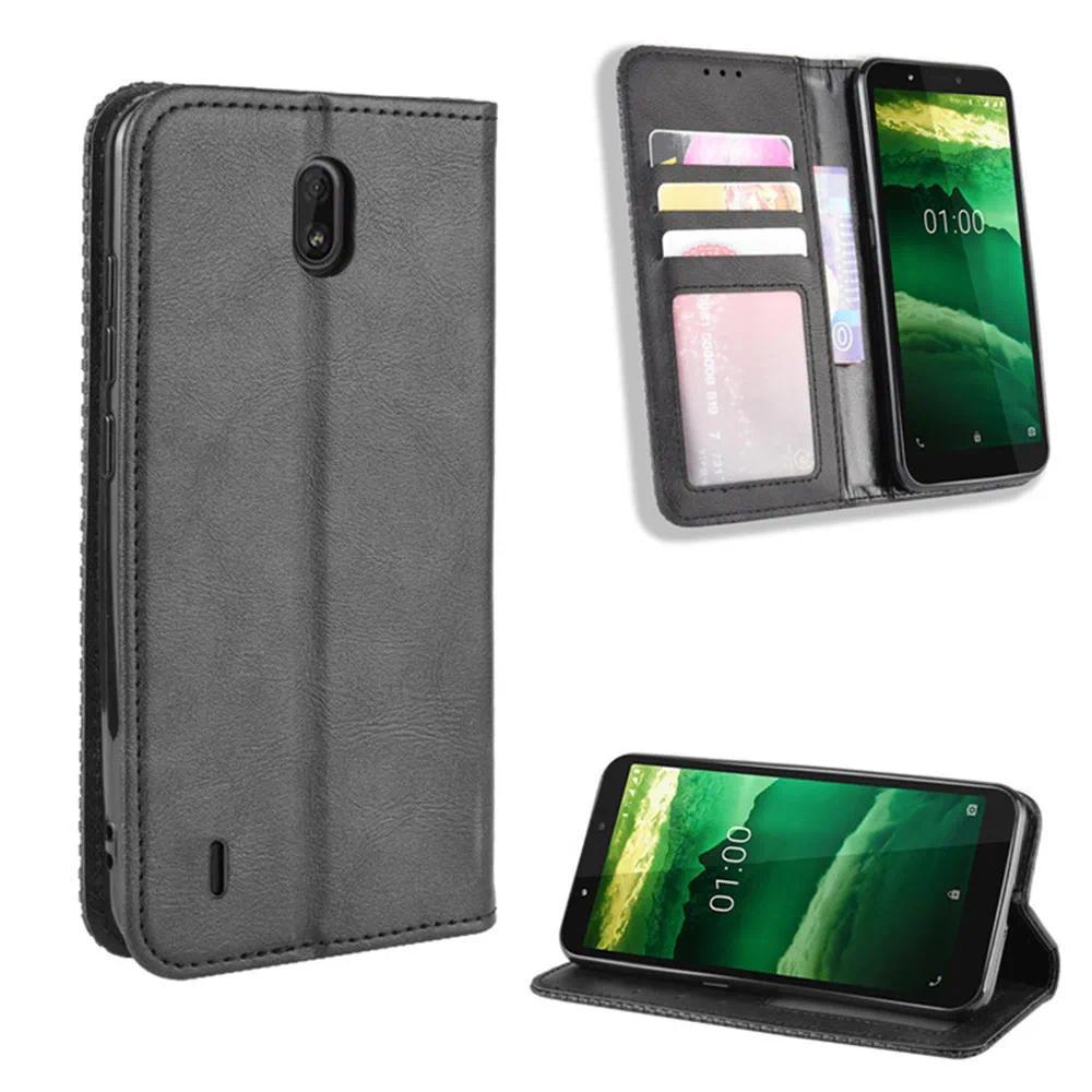 For Nokia C1 C2 C3 Luxury PU Leather Wallet Magnetic Adsorption Case For Nokia C 1 C 2 C 3 NokiaC1 N