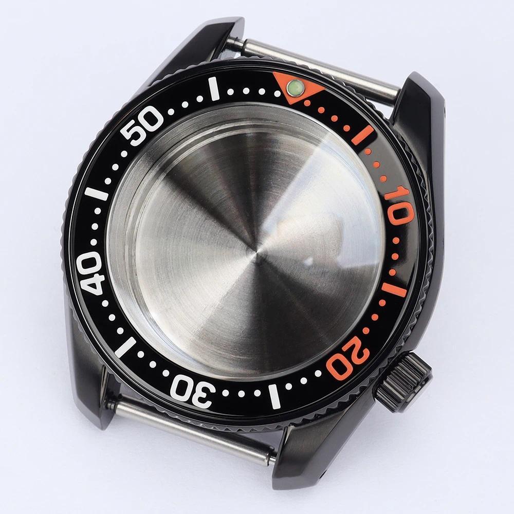 42mm Black Watch Case NH36 Parts 120 Click Bezel Sapphire For Mod SPB185 SPB187 NH35 NH36 NH70 4R 7S