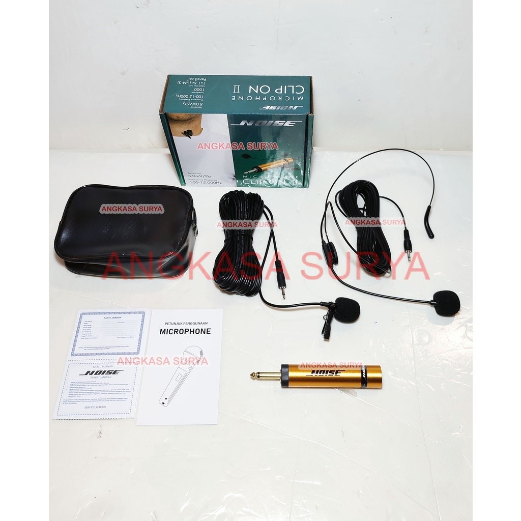 MIC CLIP ON HEADSET NOISE CLIP ON II / MIC JEPIT BANDO KABEL PANJANG 10 METER