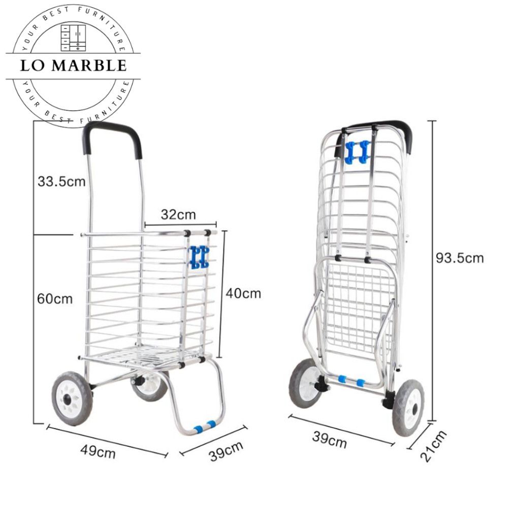 PROMO Trolley Cart Aluminium Bag Trolly Keranjang Trolly Keranjang Lipat