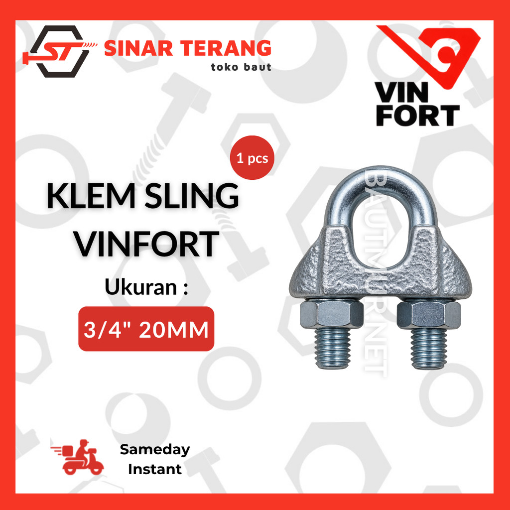 KLEM SLING VINFORT 20MM (WIRE ROPE CLIP)