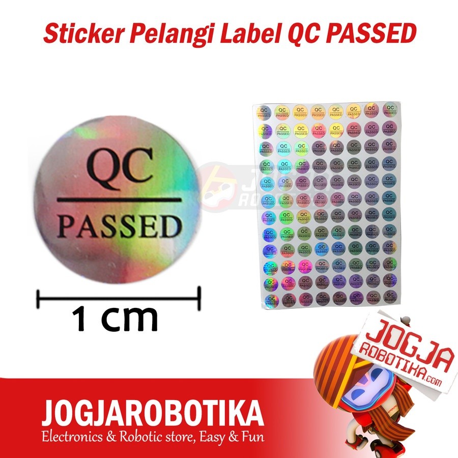 Sticker Pelangi Label QC PASSED Hologram