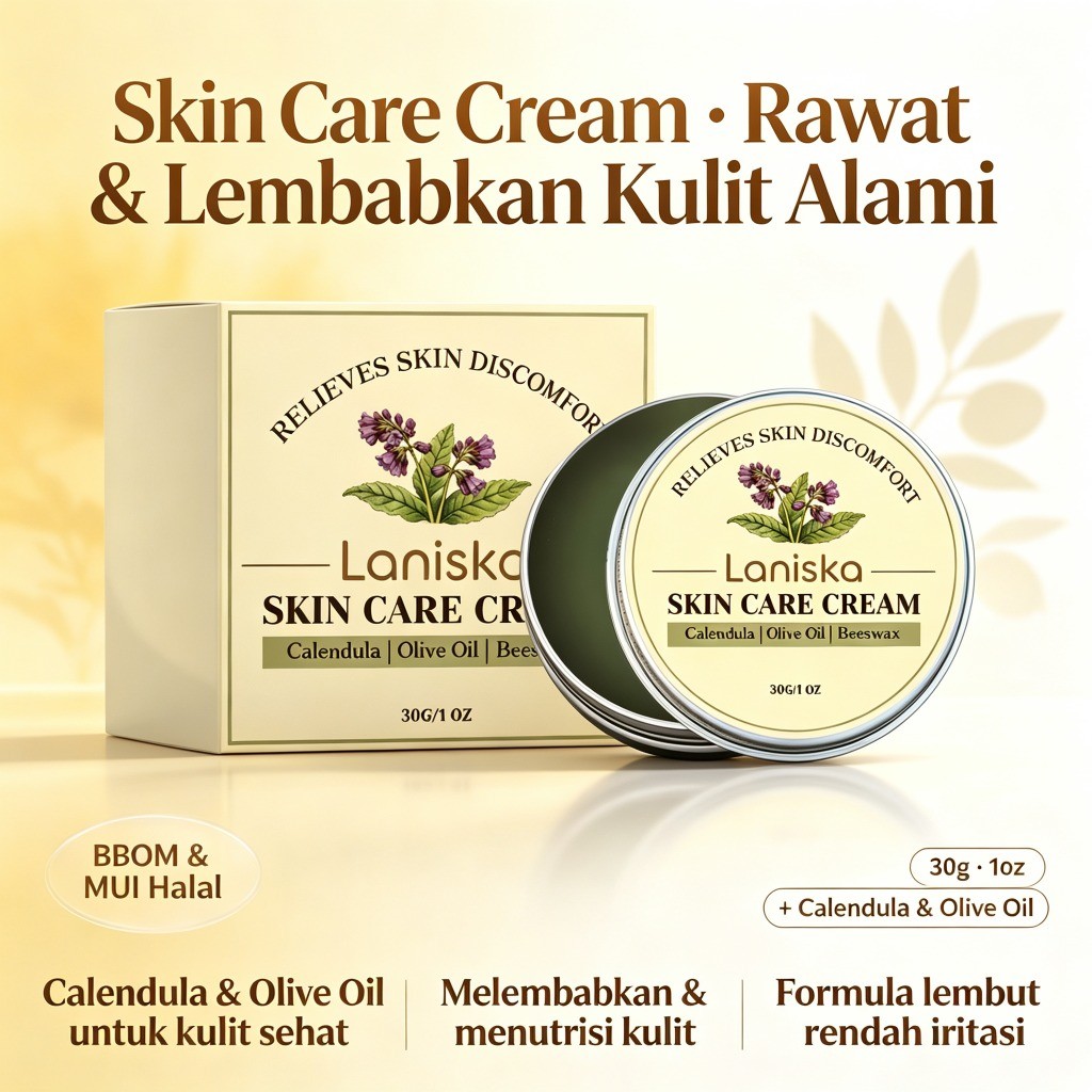Skin Care Cream Krim Perawatan Kulit - Calendula Olive Oil & Beeswax - 30g