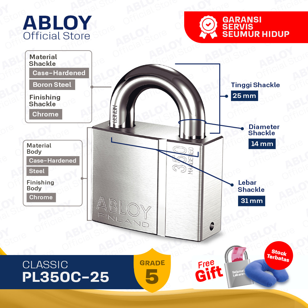 ABLOY Gembok Padlock Classic PL350C/25