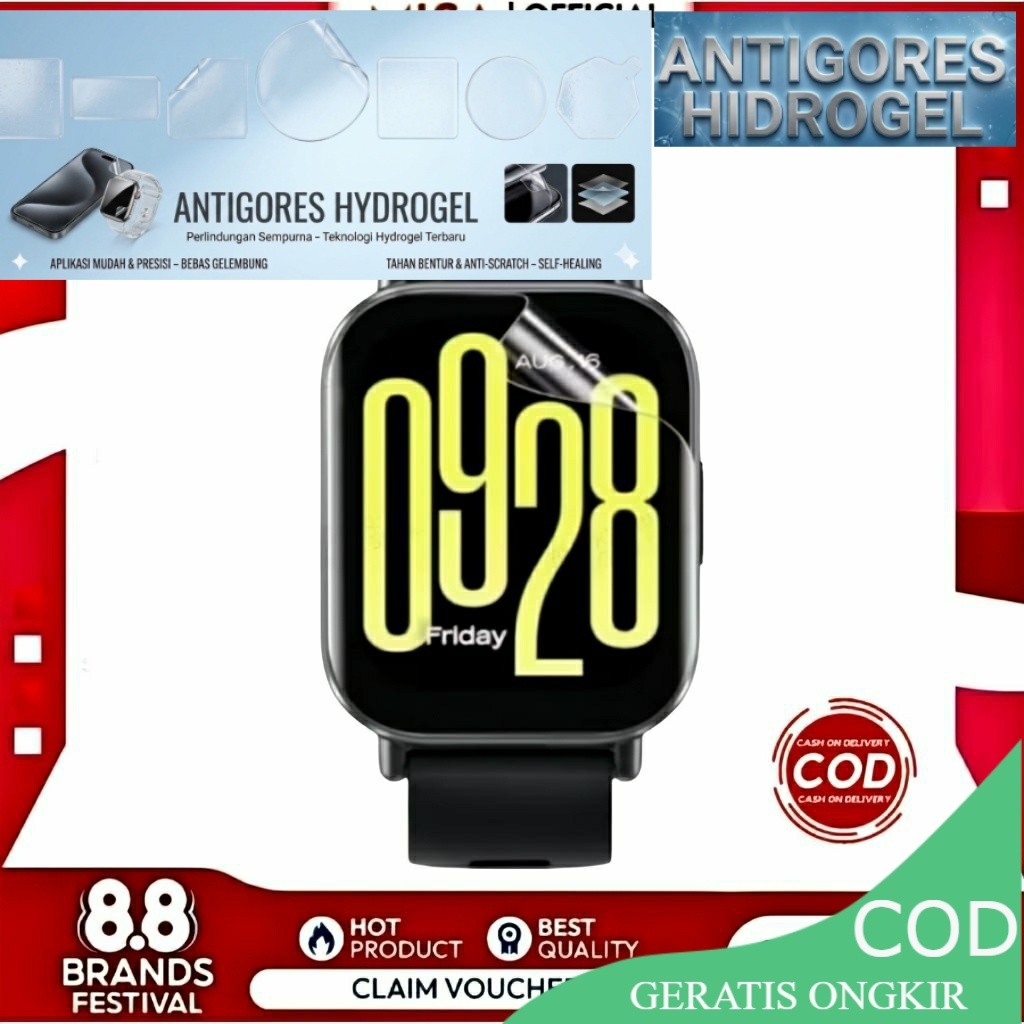 Anti Gores Xiaomi Redmi Watch 5 | 5 Active | 5 Lite Hydrogel Not Tempered Glass Full Screen 2.0 | 1.